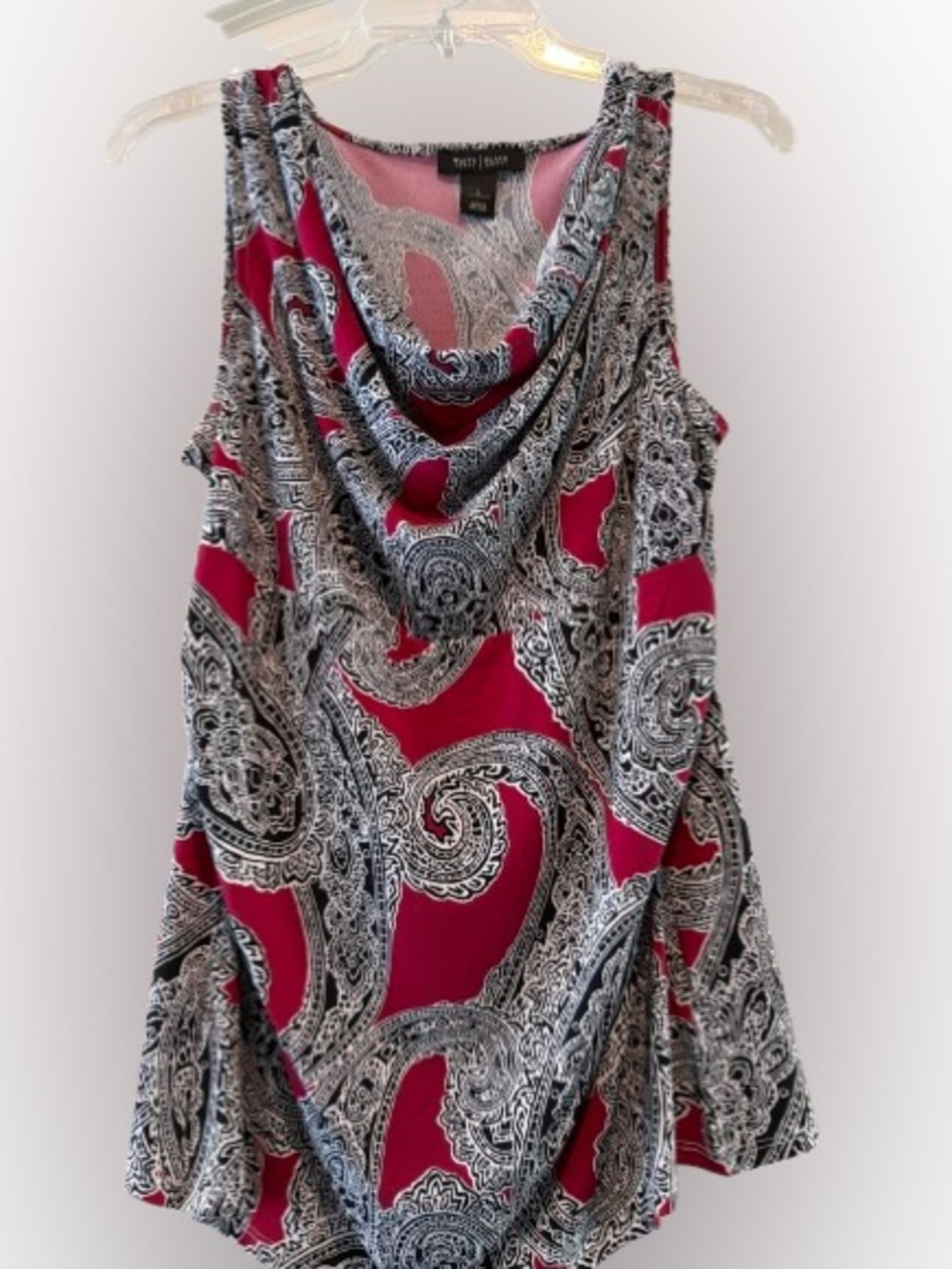 Ruby Paisley Cowl Neck Tank Top by White House Black Market L